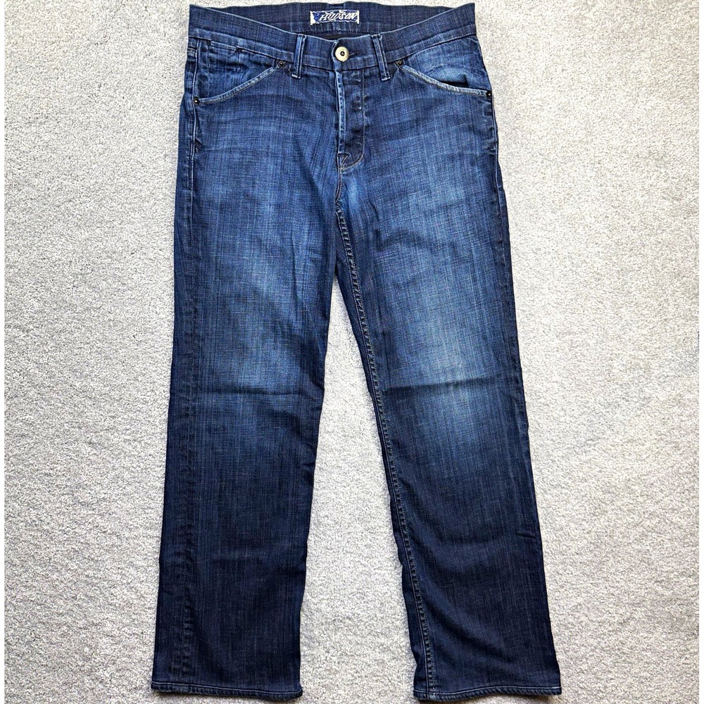 Hudson Jeans Mens 32 Dark Wash Blue Denim Straight Leg Made in USA